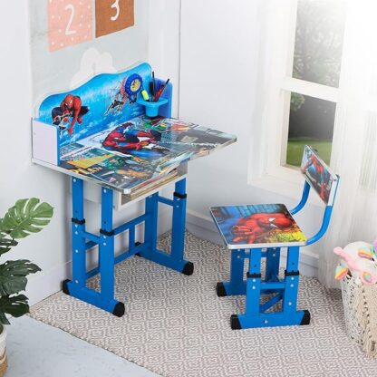 MDF Wood Kids Study Table & Chair with Adjustable Height