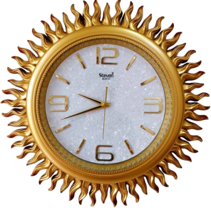 Sunglow Golden Sun Shaped Wall Clock