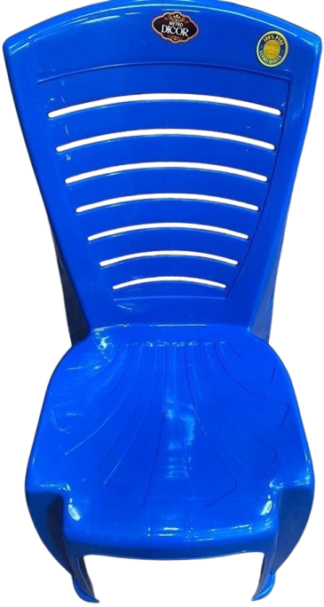 Blue Plastic Armless Chair