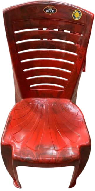 Red Plastic Armless Chair