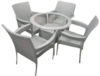 Rattan 4 Seater Wicker Table Chair Set