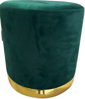 Green Velvet Puffy Ottoman