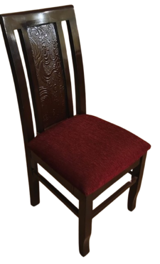 Wooden Brown Velvet Wood Dining Chair with Seat Cushion